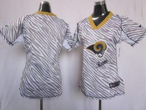 Nike Rams Blank Zebra Women's Embroidered NFL Elite Jersey