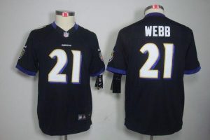Nike Ravens #21 Lardarius Webb Black Alternate Youth Embroidered NFL Limited Jersey