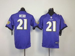 Nike Ravens #21 Lardarius Webb Purple Team Color Youth Embroidered NFL Elite Jersey
