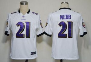 Nike Ravens #21 Lardarius Webb White Men's Embroidered NFL Game Jersey