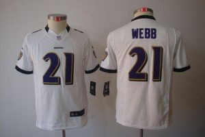 Nike Ravens #21 Lardarius Webb White Youth Embroidered NFL Limited Jersey