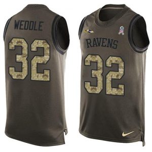 Nike Ravens #32 Eric Weddle Green Men's Stitched NFL Limited Salute To Service Tank Top Jersey