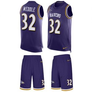 Nike Ravens #32 Eric Weddle Purple Team Color Men's Stitched NFL Limited Tank Top Suit Jersey