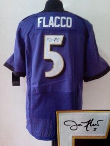 Nike Ravens #5 Joe Flacco Purple Team Color Men's Embroidered NFL Elite Autographed Jersey