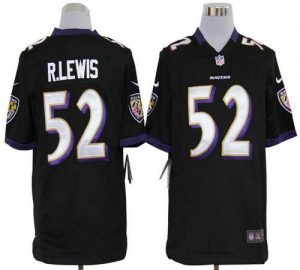 Nike Ravens #52 Ray Lewis Black Alternate Men's Embroidered NFL Game Jersey