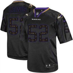 Nike Ravens #52 Ray Lewis New Lights Out Black Men's Embroidered NFL Elite Jersey