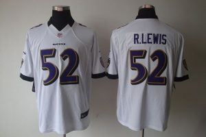 Nike Ravens #52 Ray Lewis White Men's Embroidered NFL Limited Jersey