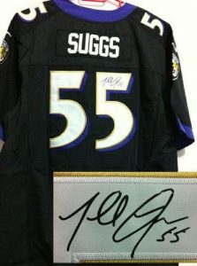Nike Ravens #55 Terrell Suggs Black Alternate Men's Embroidered NFL Elite Autographed Jersey