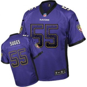Nike Ravens #55 Terrell Suggs Purple Team Color Men's Embroidered NFL Elite Drift Fashion Jersey