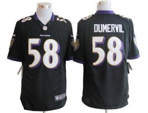 Nike Ravens #58 Elvis Dumervil Black Alternate Men's Embroidered NFL Game Jersey