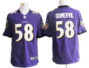 Nike Ravens #58 Elvis Dumervil Purple Team Color Men's Embroidered NFL Game Jersey