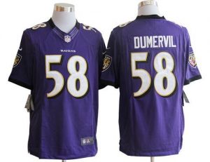 Nike Ravens #58 Elvis Dumervil Purple Team Color Men's Embroidered NFL Limited Jersey