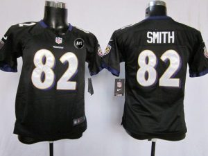 Nike Ravens #82 Torrey Smith Black Alternate With Art Patch Youth Embroidered NFL Elite Jersey