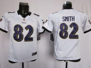 Nike Ravens #82 Torrey Smith White Youth Embroidered NFL Elite Jersey