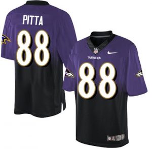 Nike Ravens #88 Dennis Pitta Purple Black Men's Stitched NFL Elite Fadeaway Fashion Jersey