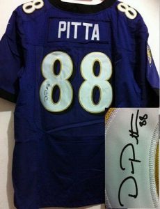 Nike Ravens #88 Dennis Pitta Purple Team Color Men's Embroidered NFL Elite Autographed Jersey