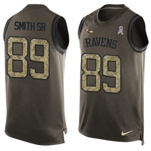 Nike Ravens #89 Steve Smith Sr Green Men's Stitched NFL Limited Salute To Service Tank Top Jersey