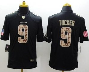 Nike Ravens #9 Justin Tucker Black Men's Stitched NFL Limited Salute to Service Jersey