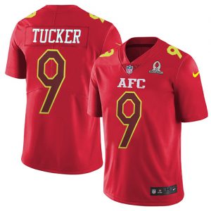 Nike Ravens #9 Justin Tucker Red Youth Stitched NFL Limited AFC 2017 Pro Bowl Jersey