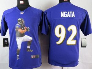 Nike Ravens #92 Haloti Ngata Purple Team Color Youth Portrait Fashion NFL Game Jersey