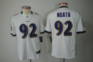 Nike Ravens #92 Haloti Ngata White Youth Embroidered NFL Limited Jersey