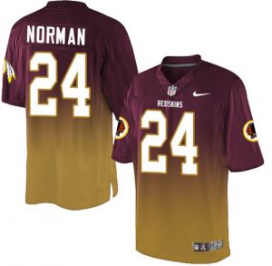 Nike Redskins #24 Josh Norman Burgundy Red Gold Men's Stitched NFL Elite Fadeaway Fashion Jersey