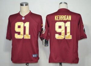 Nike Redskins #91 Ryan Kerrigan Burgundy Red Gold No. Alternate Men's Embroidered NFL Game Jersey