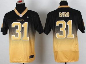 Nike Saints #31 Jairus Byrd Black Gold Men's Stitched NFL Elite Fadeaway Fashion Jersey