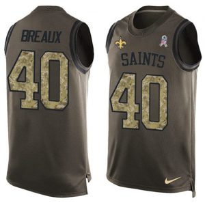Nike Saints #40 Delvin Breaux Green Men's Stitched NFL Limited Salute To Service Tank Top Jersey