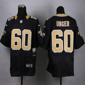 Nike Saints #60 Max Unger Black Team Color Men's Stitched NFL Elite Jersey
