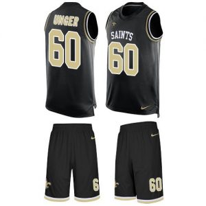 Nike Saints #60 Max Unger Black Team Color Men's Stitched NFL Limited Tank Top Suit Jersey