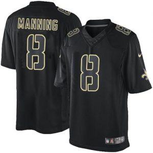 Nike Saints #8 Archie Manning Black Men's Embroidered NFL Impact Limited Jersey