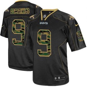 Nike Saints #9 Drew Brees Black Men's Embroidered NFL Elite Camo Fashion Jersey