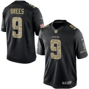 Nike Saints #9 Drew Brees Black Men's Stitched NFL Limited Salute to Service Jersey