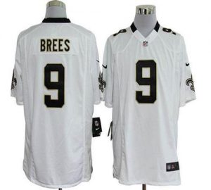 Nike Saints #9 Drew Brees White Men's Embroidered NFL Game Jersey