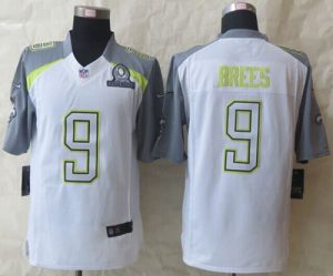 Nike Saints #9 Drew Brees White Pro Bowl Men's Stitched NFL Elite Team Carter Jersey