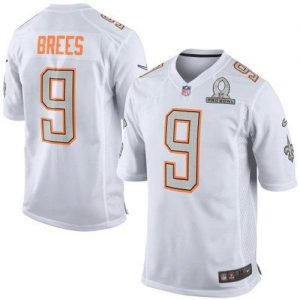Nike Saints #9 Drew Brees White Pro Bowl Men's Stitched NFL Elite Team Rice Jersey