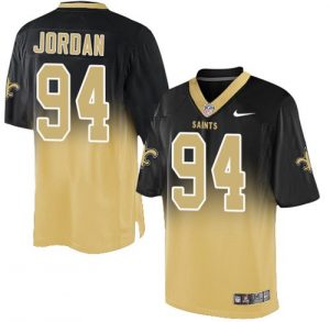 Nike Saints #94 Cameron Jordan Black Gold Men's Stitched NFL Elite Fadeaway Fashion Jersey