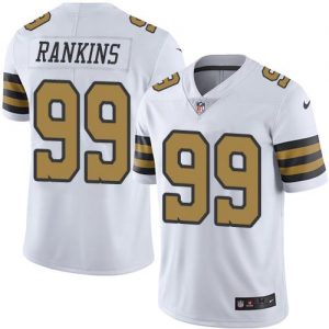 Nike Saints #99 Sheldon Rankins White Men's Stitched NFL Limited Rush Jersey