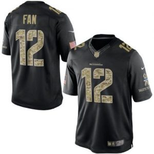Nike Seahawks #12 Fan Black Men's Stitched NFL Limited Salute to Service Jersey
