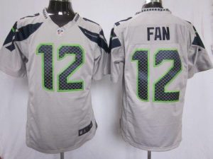Nike Seahawks #12 Fan Grey Alternate Men's Embroidered NFL Game Jersey