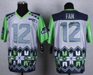 Nike Seahawks #12 Fan Grey Men's Stitched NFL Elite Noble Fashion Jersey