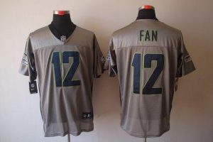 Nike Seahawks #12 Fan Grey Shadow Men's Embroidered NFL Elite Jersey