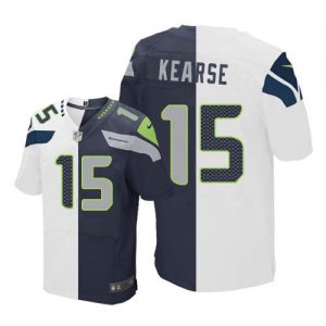 Nike Seahawks #15 Jermaine Kearse White Steel Blue Men's Stitched NFL Elite Split Jersey