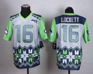 Nike Seahawks #16 Tyler Lockett Grey Men's Stitched NFL Elite Noble Fashion Jersey