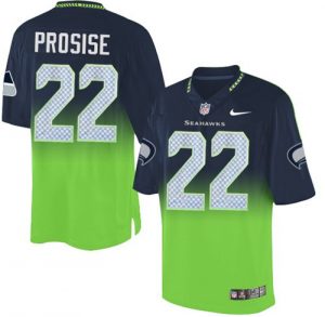 Nike Seahawks #22 C. J. Prosise Steel Blue Green Men's Stitched NFL Elite Fadeaway Fashion Jersey
