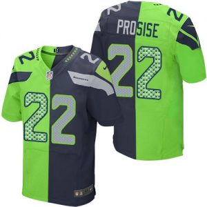 Nike Seahawks #22 C. J. Prosise Steel Blue Green Men's Stitched NFL Elite Split Jersey