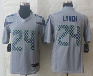 Nike Seahawks #24 Marshawn Lynch Grey Alternate Men's Stitched NFL Limited Jersey