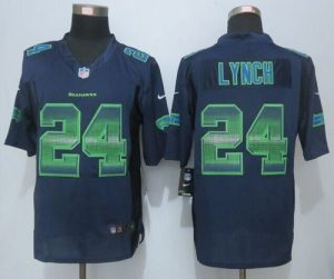 Nike Seahawks #24 Marshawn Lynch Steel Blue Team Color Men's Stitched NFL Limited Strobe Jersey