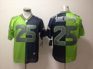 Nike Seahawks #25 Richard Sherman Steel Blue Green Men's Embroidered NFL Elite Split Jersey
